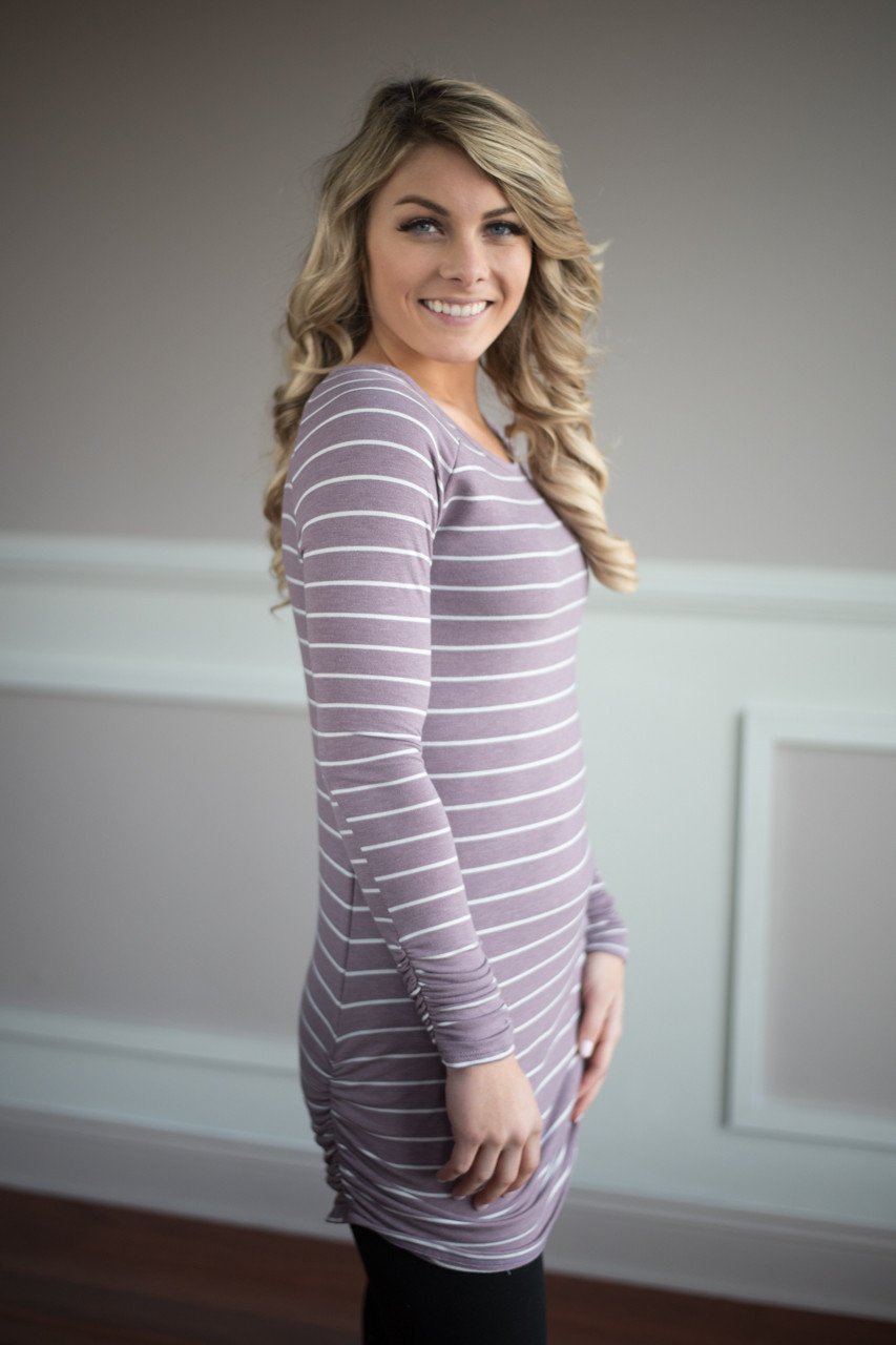 Layer it Up Striped Tunic Top ~ Purple