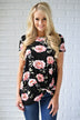 Everyday Beauty Floral Top ~ Black