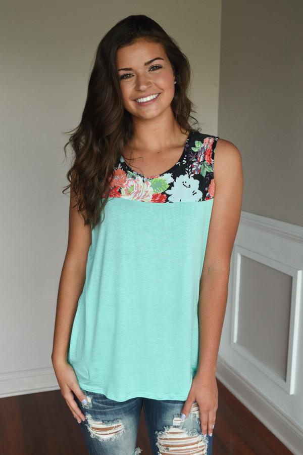 Summer Picnic Tank ~ Mint