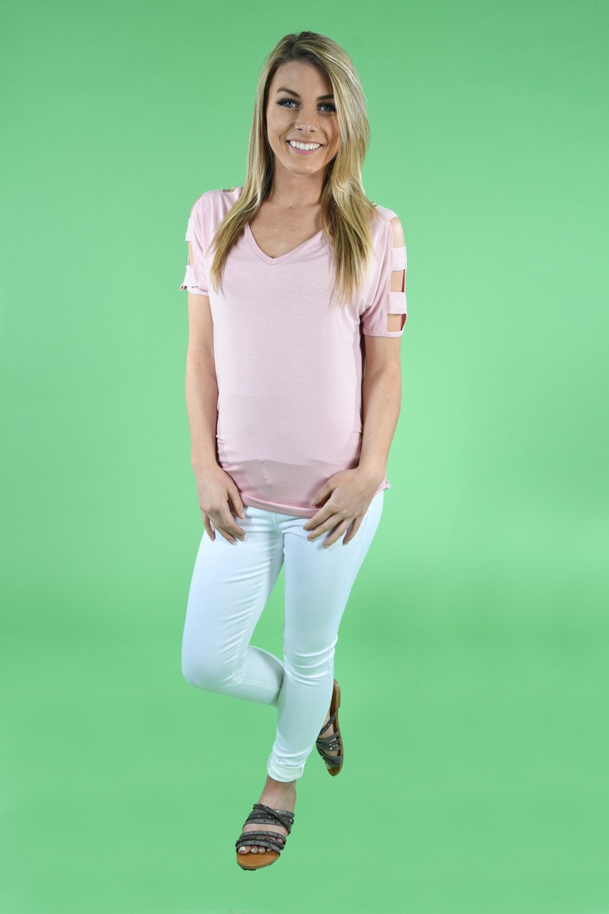 Give'm The Cold Shoulder ~ Light Pink