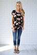 Everyday Beauty Floral Top ~ Black