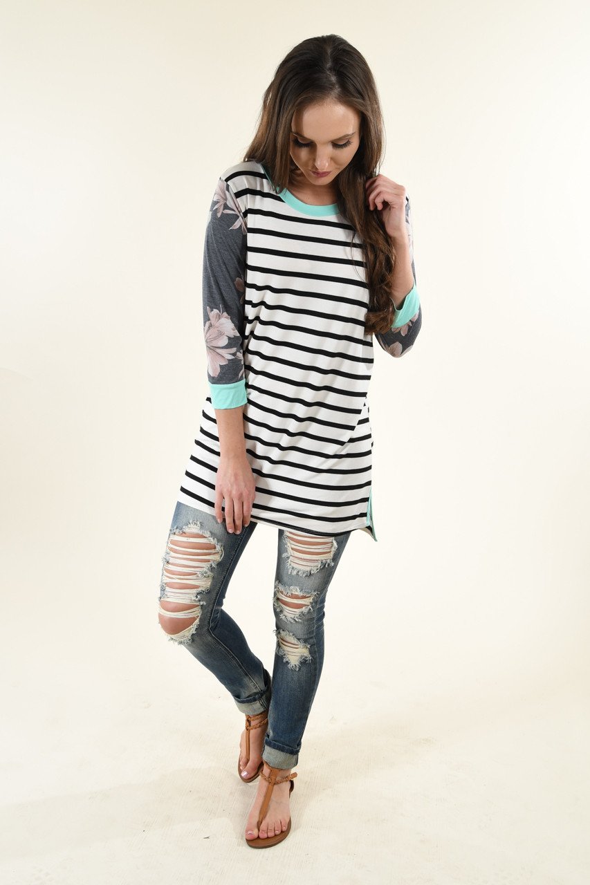 Drop On By Striped Top