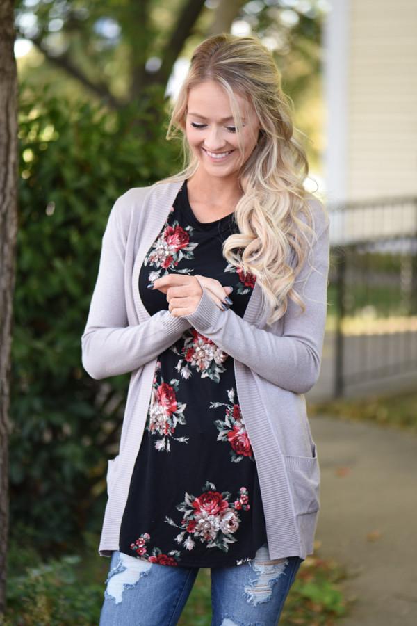Jump On It Black Floral Tee
