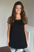 Black Leopard Top