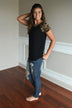 Black Leopard Top