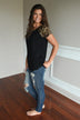 Black Leopard Top