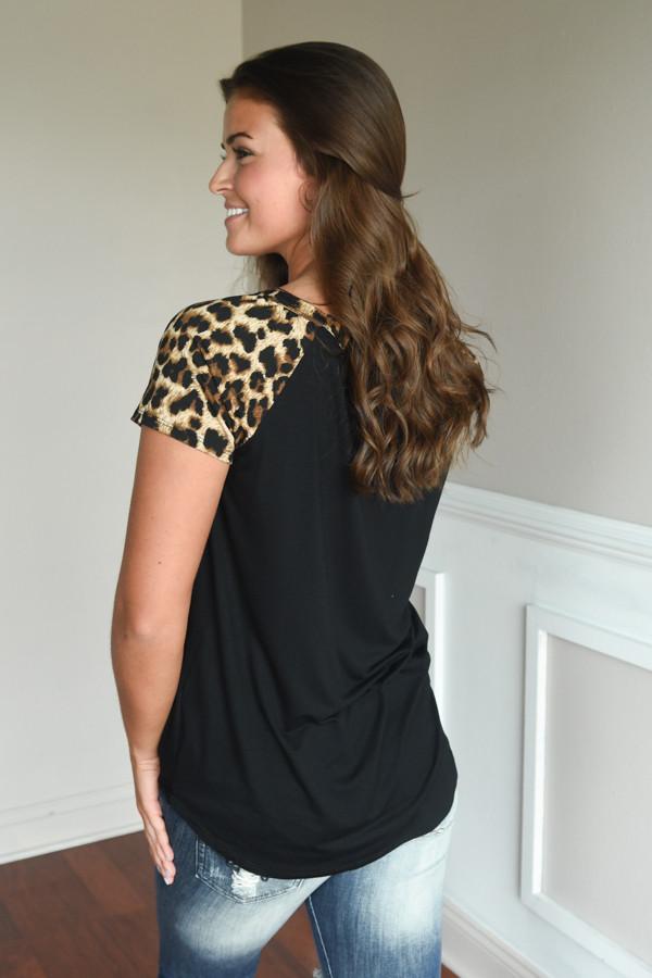 Black Leopard Top