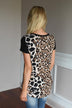 Leopard Pocket Top ~ Black