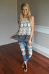 Ruffle My Feathers Crochet Tank ~ Charcoal