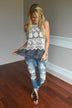 Ruffle My Feathers Crochet Tank ~ Charcoal