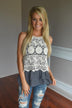 Ruffle My Feathers Crochet Tank ~ Charcoal