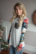 Floral Glam Top ~ Grey