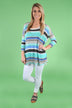 Mint & Navy Striped Top