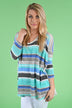 Mint & Navy Striped Top
