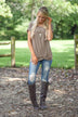 Dark Taupe Knot Top