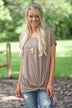 Dark Taupe Knot Top