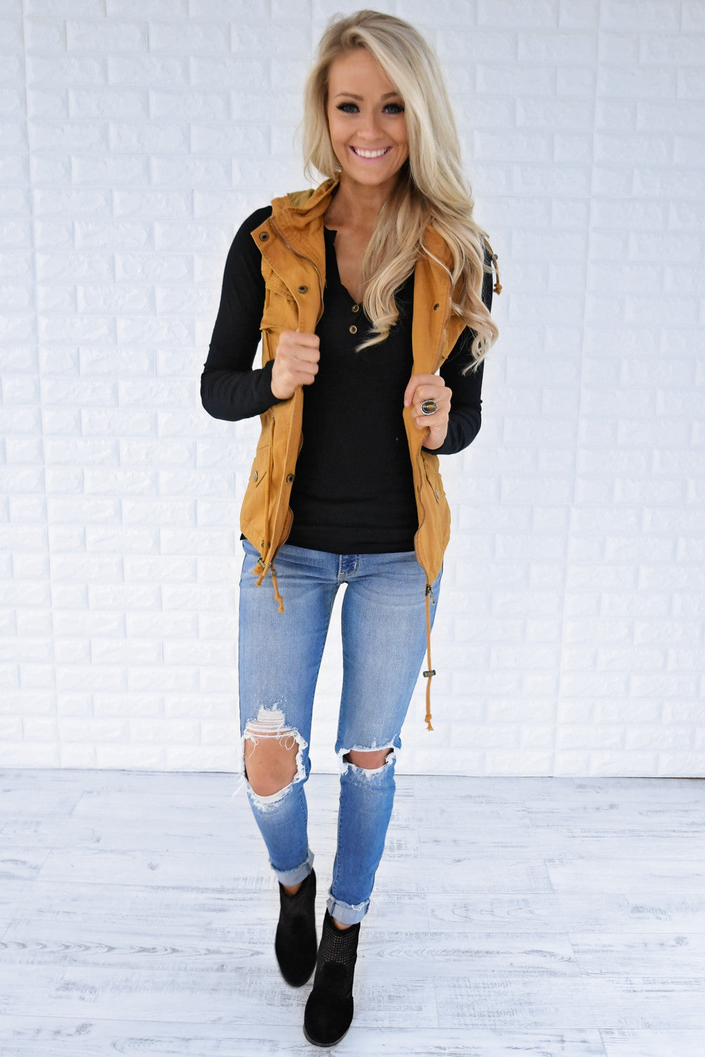 Essential Fall Vest - Mustard