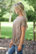Dark Taupe Knot Top