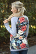 Grey Floral Top