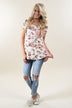 Strawberry Floral & Stripes Top
