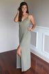 A Little Mischievous Maxi Dress ~ Olive