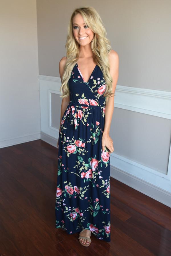 Navy Floral Sensation Maxi