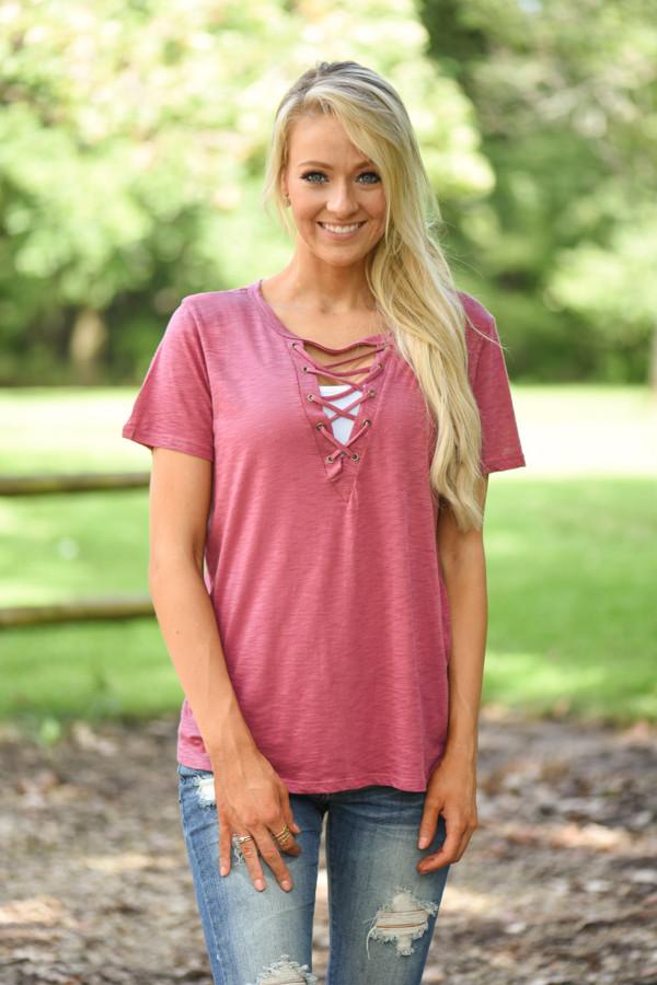 Not A Moment Too Soon Top ~ Berry – The Pulse Boutique