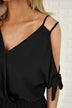 Solid Black Off the Shoulder Romper