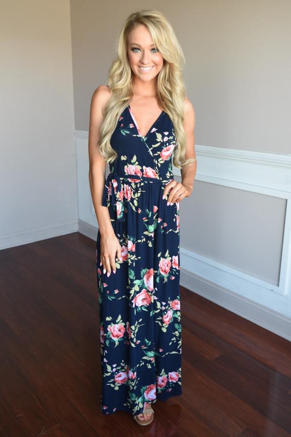 Navy Floral Sensation Maxi