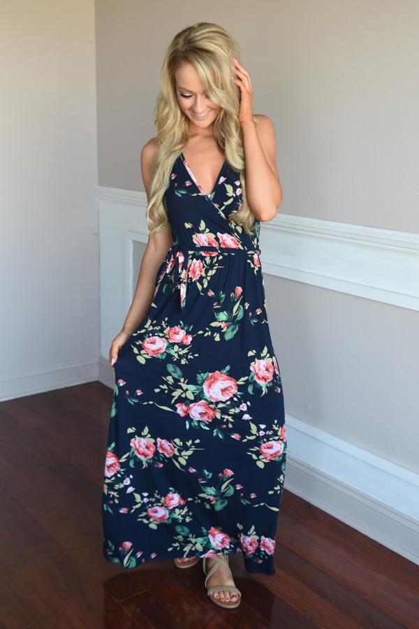 Navy Floral Sensation Maxi