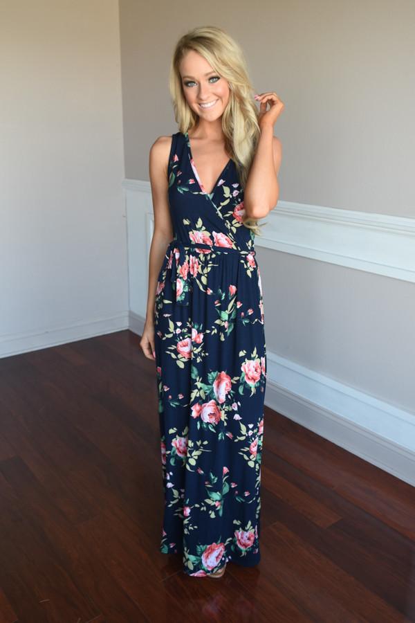 Navy Floral Sensation Maxi