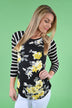 Black and Yellow Floral Top