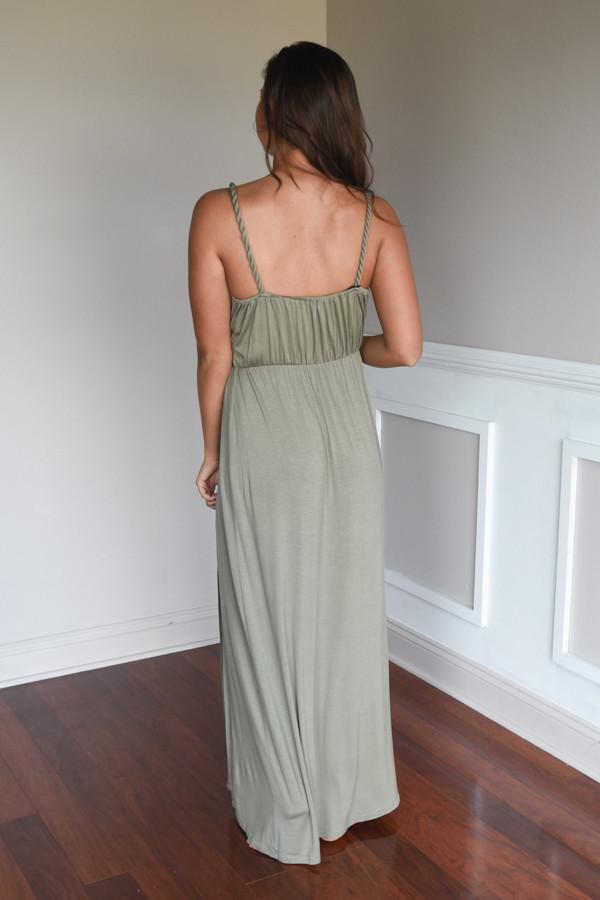 A Little Mischievous Maxi Dress ~ Olive