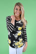 Black and Yellow Floral Top