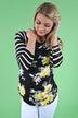 Black and Yellow Floral Top