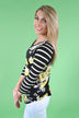 Black and Yellow Floral Top