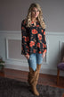 Black Floral Blouse