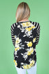 Black and Yellow Floral Top