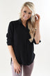 Essential Button Up Top ~ Black
