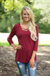 Criss Cross My Heart Top - Burgundy