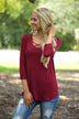 Criss Cross My Heart Top - Burgundy