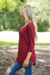 Criss Cross My Heart Top - Burgundy