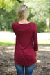 Criss Cross My Heart Top - Burgundy