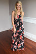 Among the Flowers Maxi Dress ~ Black