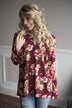 Burgundy Floral Blouse