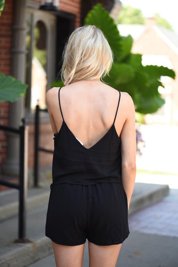 Gold Button Romper