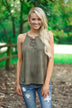 Per-Suede Me Tank - Olive