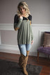 Suede Pocket Top - Olive