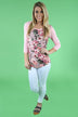 My Favorite Floral 3/4 Sleeve Top - Blush