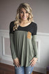 Suede Pocket Top - Olive
